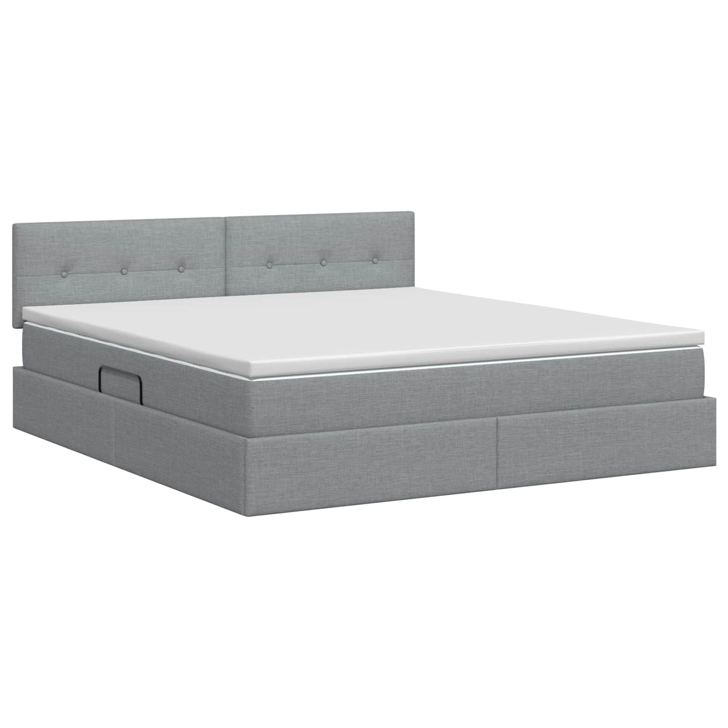 Letto con contenitore e materasso Grigio Chiaro 140 x 200 cm