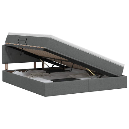 Letto con contenitore e materasso Grigio Scuro 140 x 200 cm