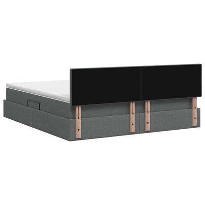 Letto con contenitore e materasso Grigio Scuro 140 x 200 cm