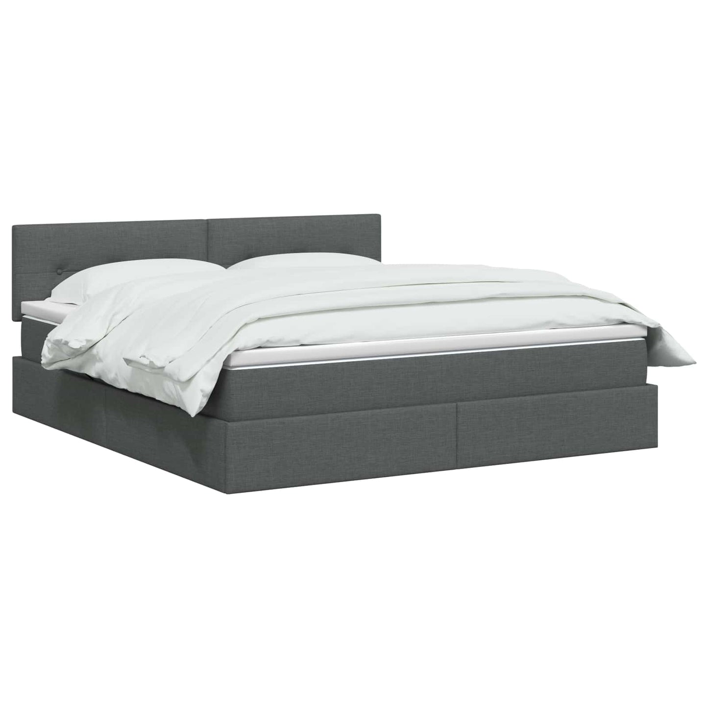 Letto con contenitore e materasso Grigio Scuro 140 x 200 cm
