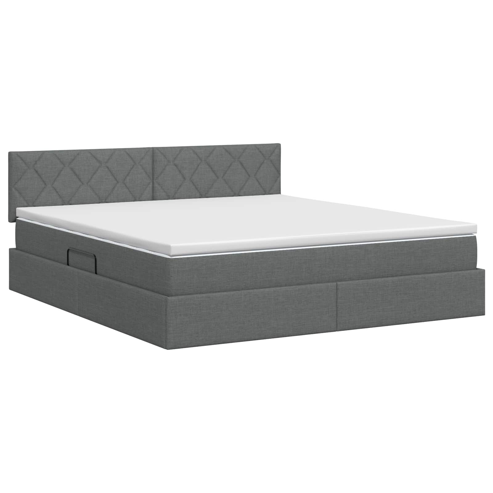 Letto con contenitore e materasso Grigio Scuro 160 x 200 cm | homemem39
