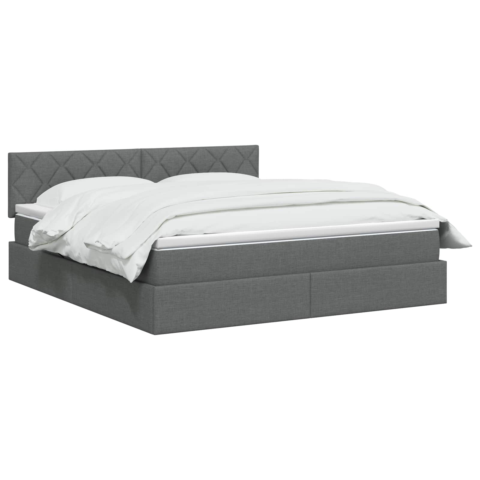 Letto con contenitore e materasso Grigio Scuro 160 x 200 cm | homemem39