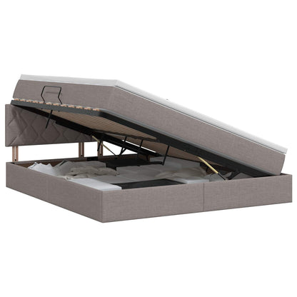 Letto con contenitore e materasso Tortora 160 x 200 cm Velluto | homemem39