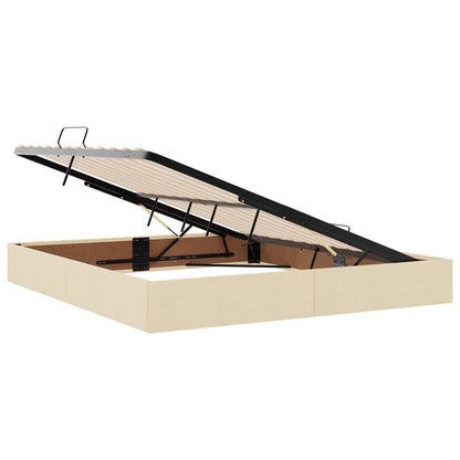 Letto con contenitore e materasso Crema 160 x 200 cm Velluto | homemem39