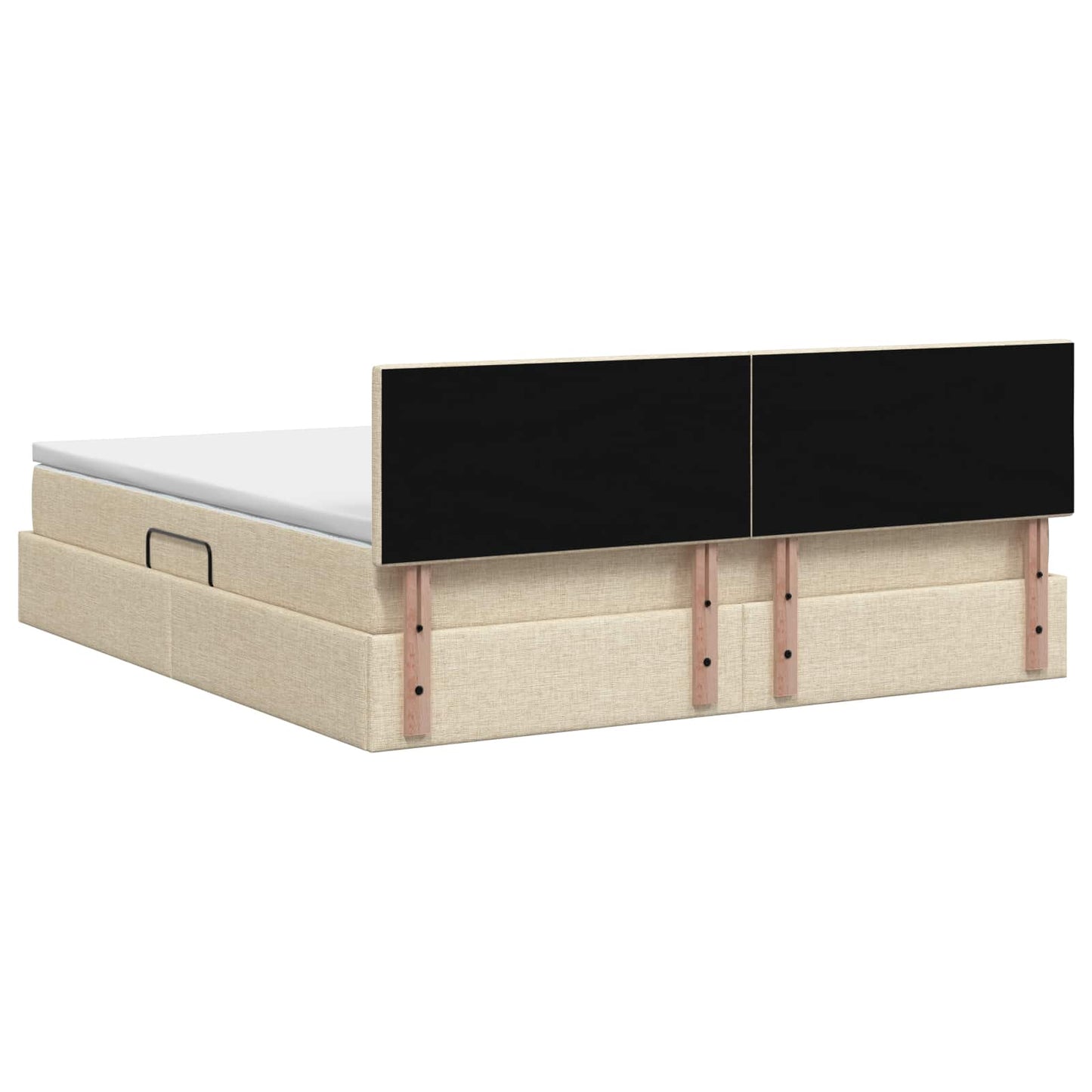 Letto con contenitore e materasso Crema 160 x 200 cm Velluto | homemem39
