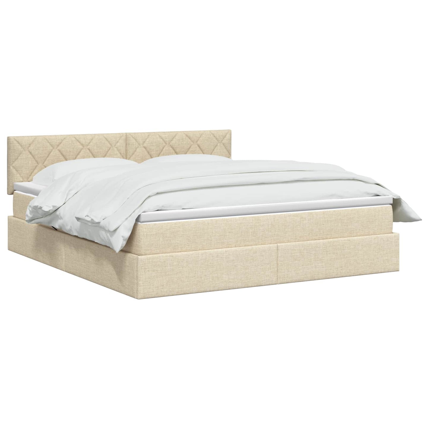 Letto con contenitore e materasso Crema 160 x 200 cm Velluto | homemem39