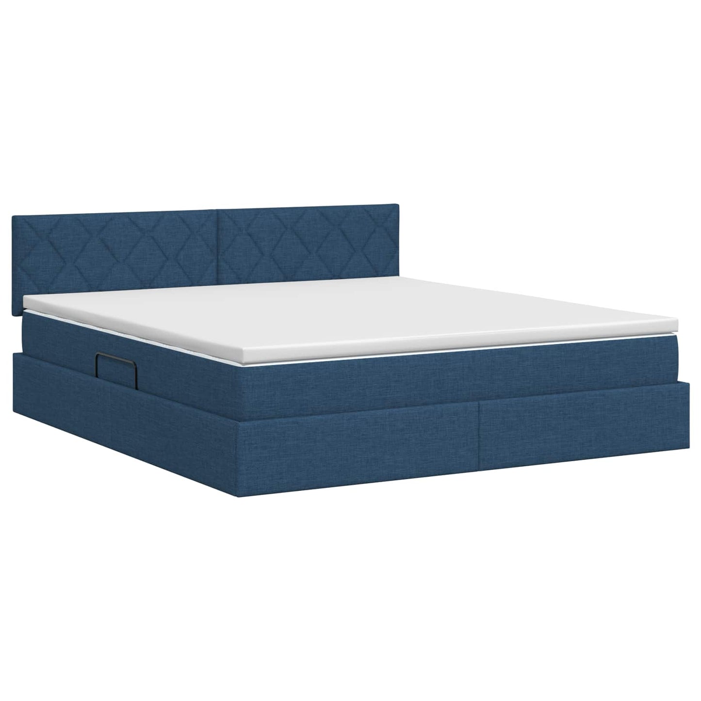 Letto con contenitore e materasso Blu 160 x 200 cm Velluto | homemem39