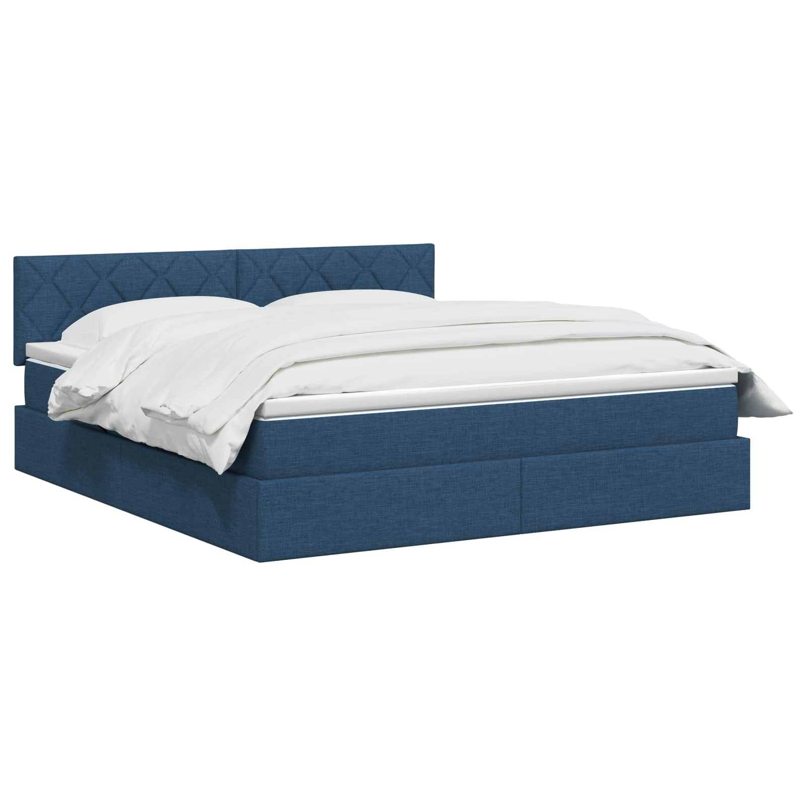 Letto con contenitore e materasso Blu 160 x 200 cm Velluto | homemem39