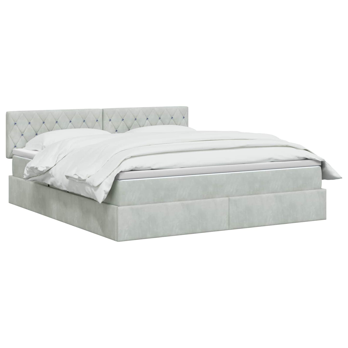 Letto con Contenitore Grigio Chiaro 140 x 190 cm Velluto