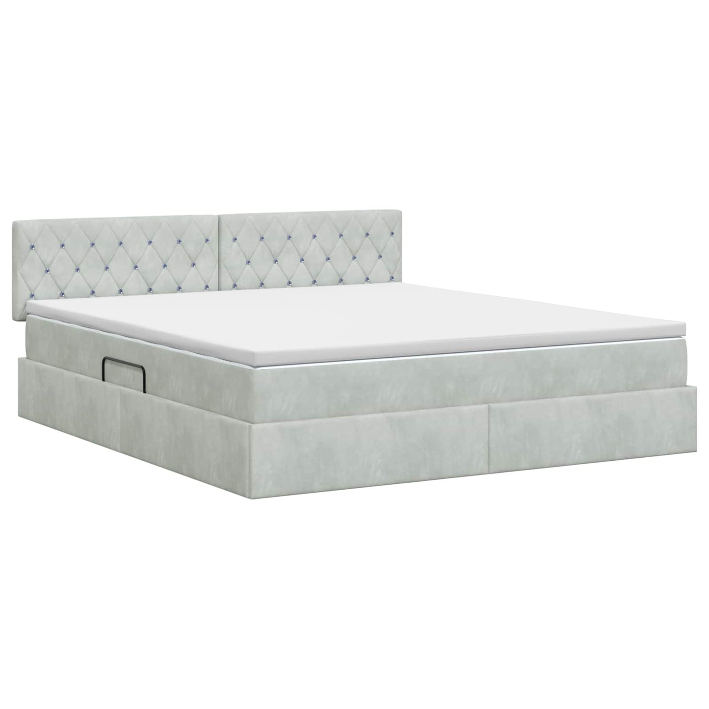 Letto con Contenitore Grigio Chiaro 140 x 200 cm Velluto
