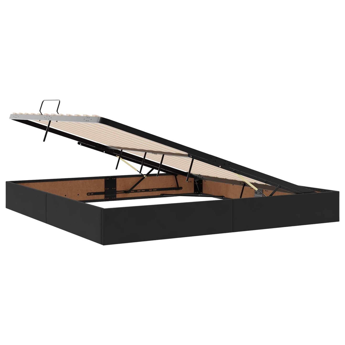 Letto con Contenitore con testiera Nero 200 x 200 cm Velluto | homemem39