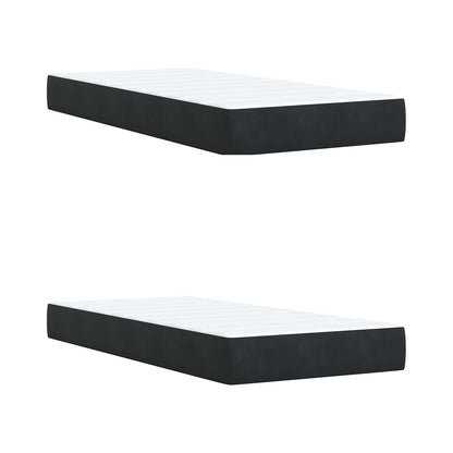 Letto con Contenitore con testiera Nero 200 x 200 cm Velluto