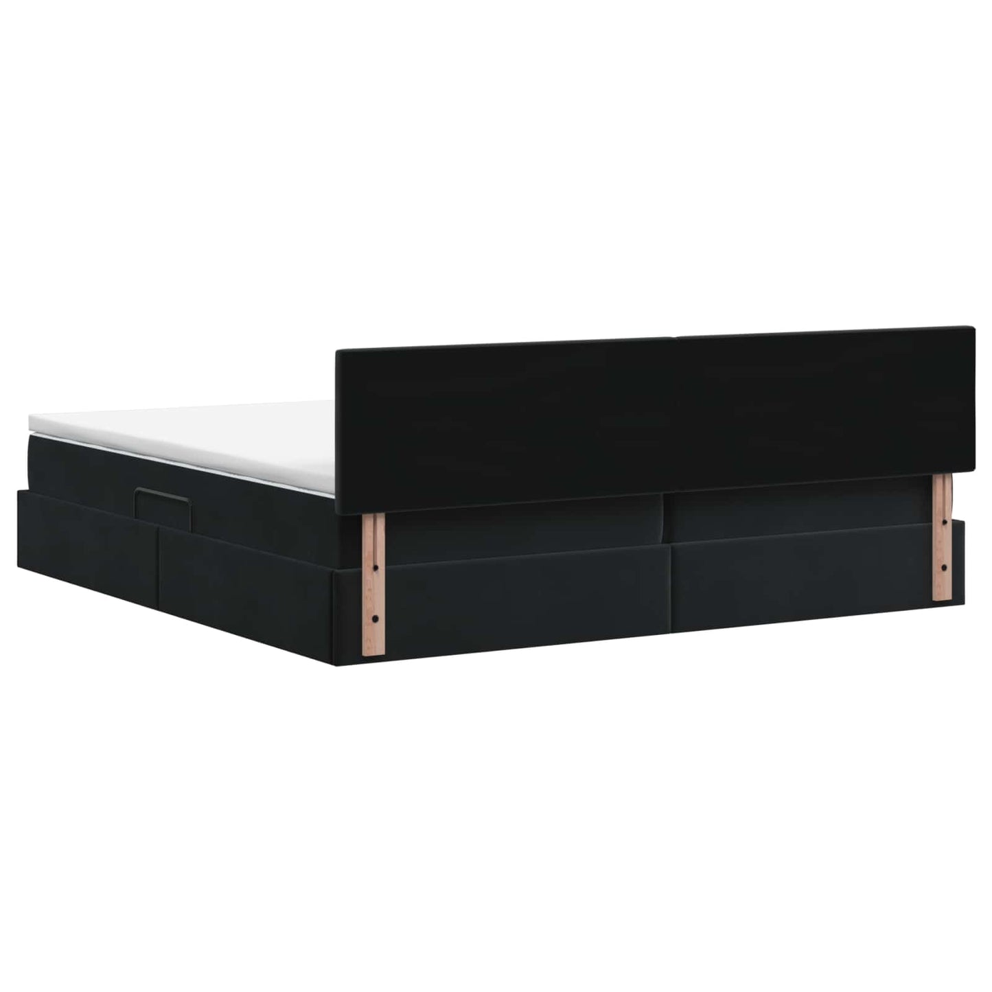 Letto con Contenitore con testiera Nero 200 x 200 cm Velluto | homemem39