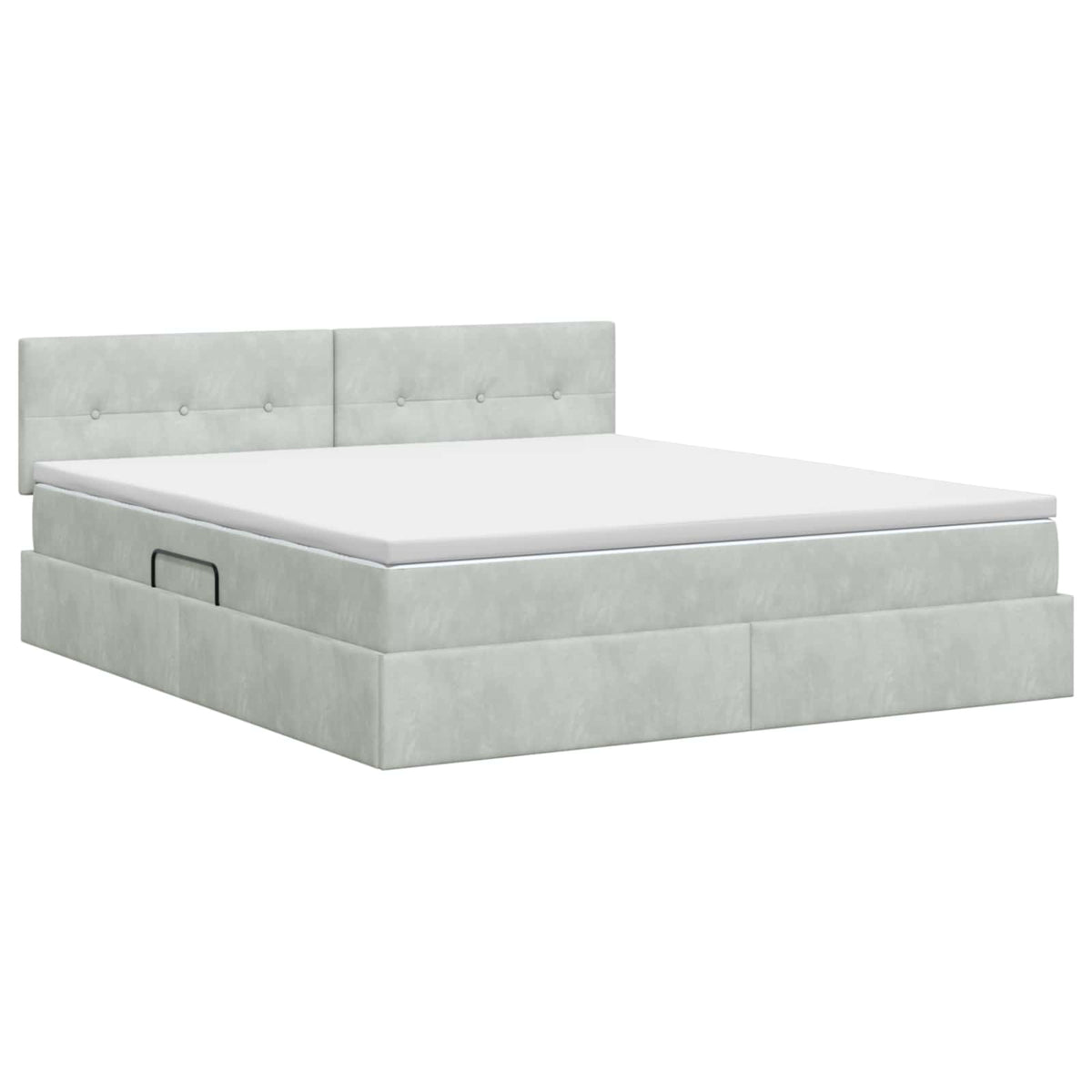 Letto con Contenitore Grigio Chiaro 140 x 200 cm Velluto | homemem39