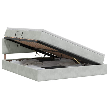 Letto con Contenitore Grigio Chiaro 160 x 200 cm Velluto