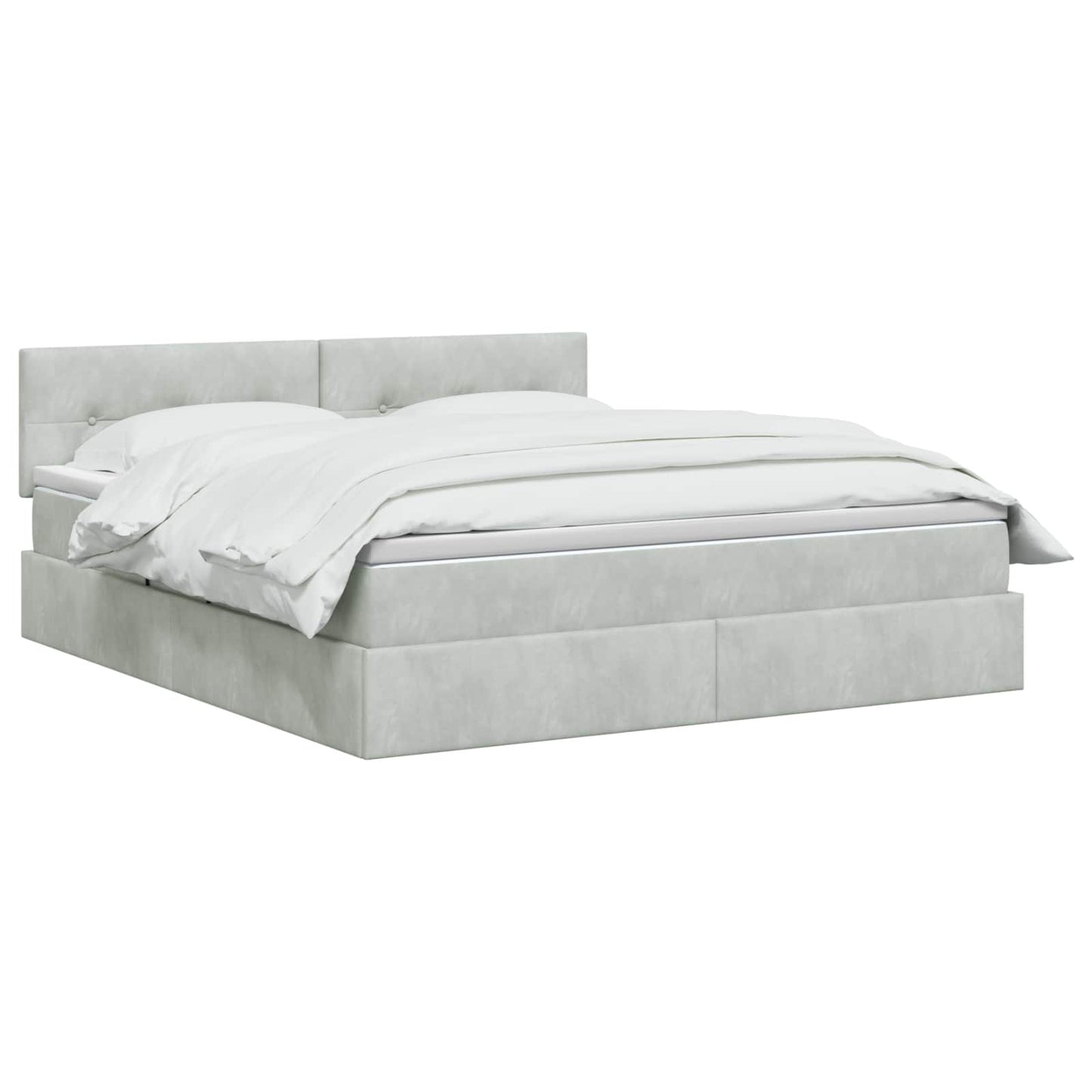 Letto con Contenitore Grigio Chiaro 160 x 200 cm Velluto
