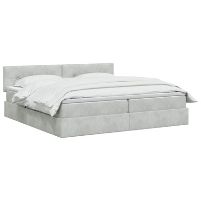 Letto con Contenitore Grigio Chiaro 200 x 200 cm Velluto