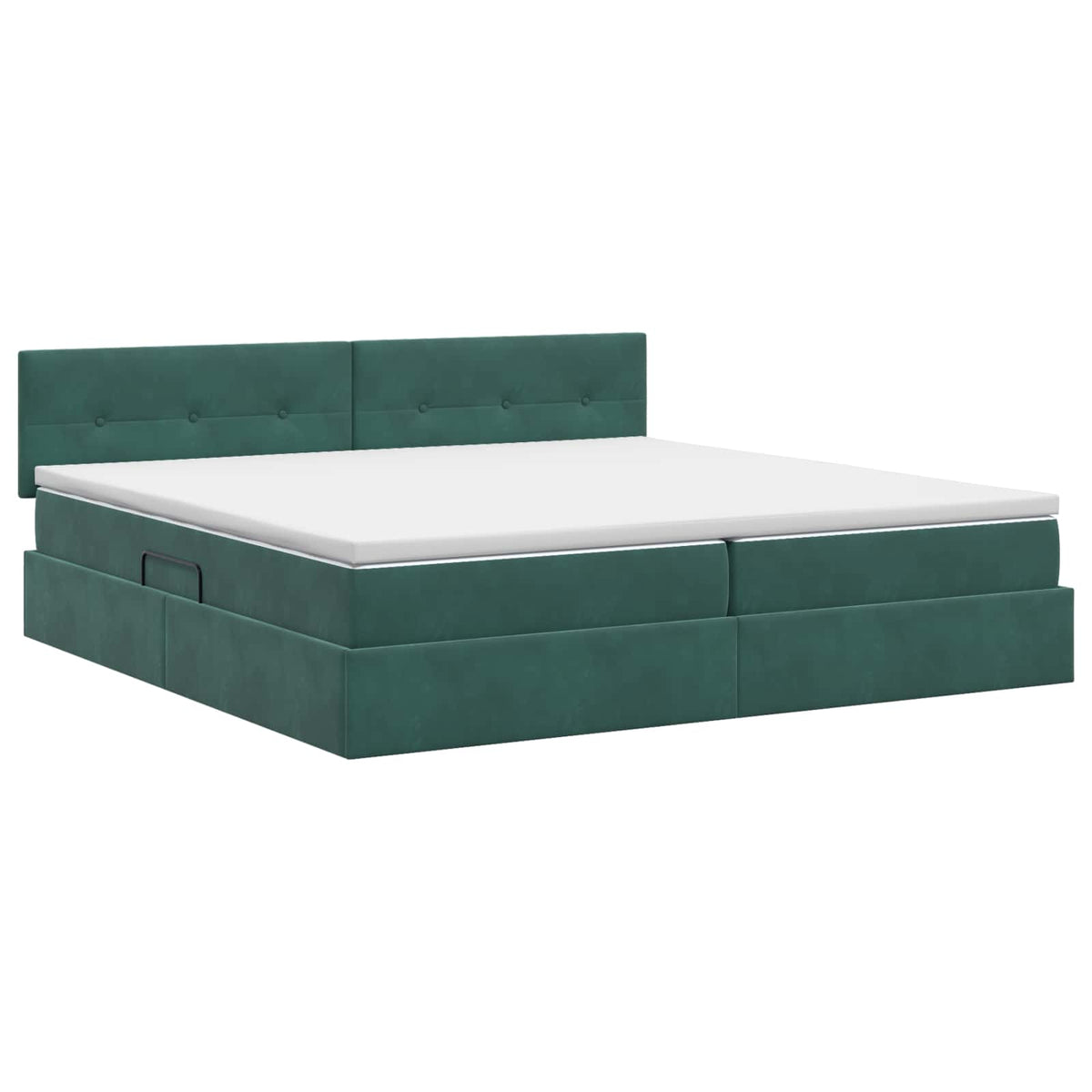 Letto con Contenitore Verde Scuro 200 x 200 cm Velluto