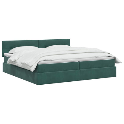 Letto con Contenitore Verde Scuro 200 x 200 cm Velluto
