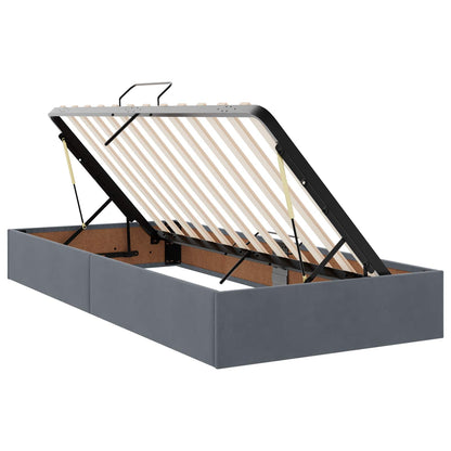 Letto con Contenitore Grigio Scuro 100 x 200 cm Velluto