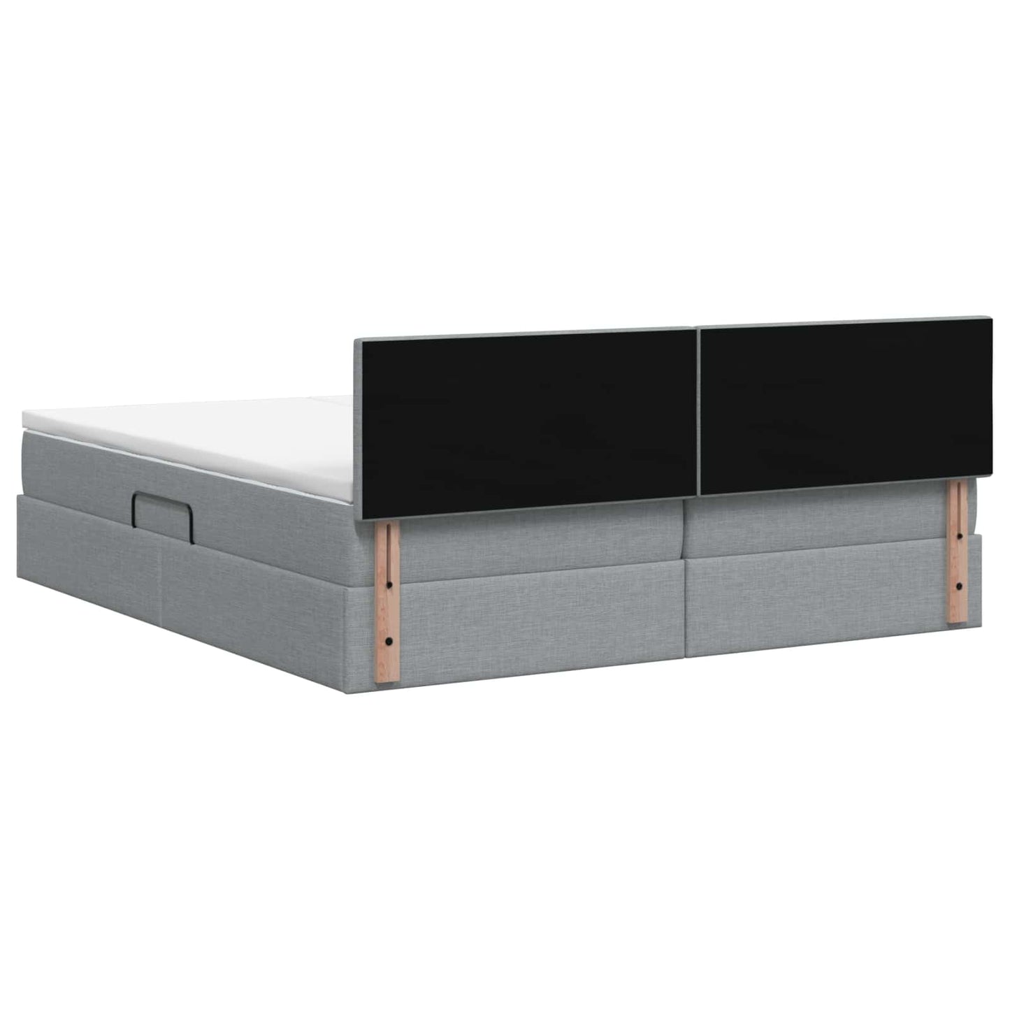 Letto con Contenitore 2 pz Grigio Chiaro Pelle Sintetica