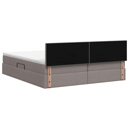 Letto con Contenitore con testiera 2 pz Tortora Pelle Sintetica | homemem39