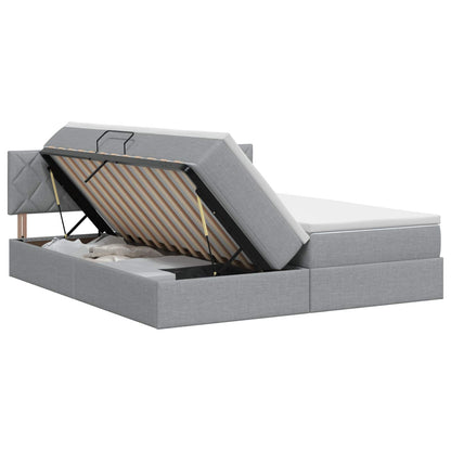 Letto con Contenitore 2 pz Grigio Chiaro Pelle Sintetica