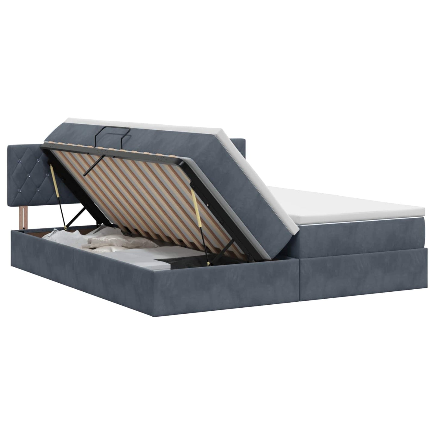 Letto con Contenitore con testiera 2 pz Grigio Scuro