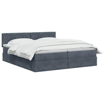 Letto con Contenitore con testiera 2 pz Grigio Scuro