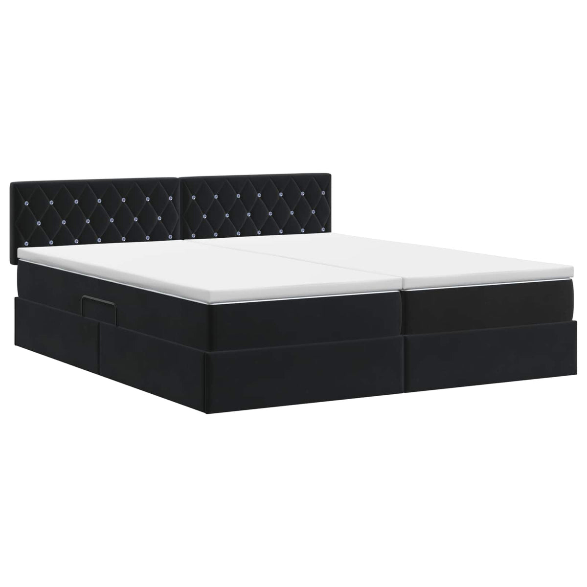 Letto con Contenitore con testiera 2 pz Nero | homemem39