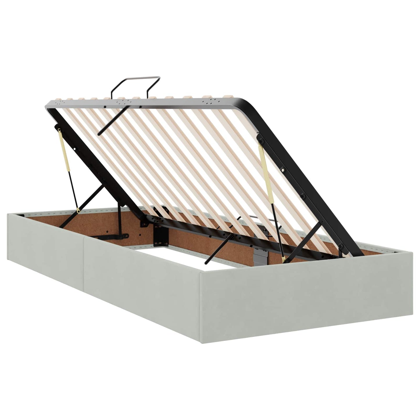 Letto con Contenitore con testiera 2 pz Grigio Chiaro