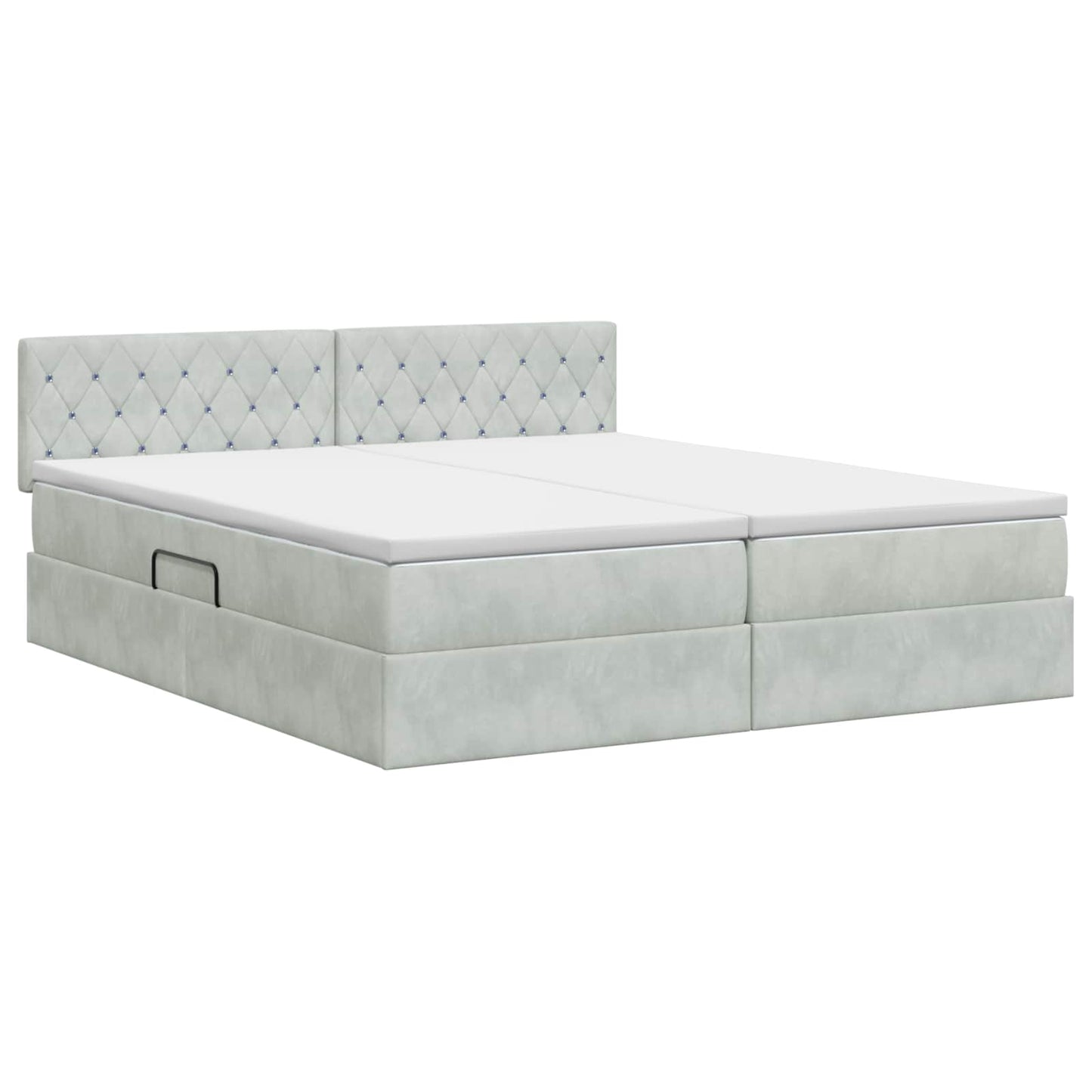 Letto con Contenitore con testiera 2 pz Grigio Chiaro