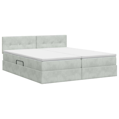 Letto con Contenitore con testiera 2 pz Grigio Chiaro