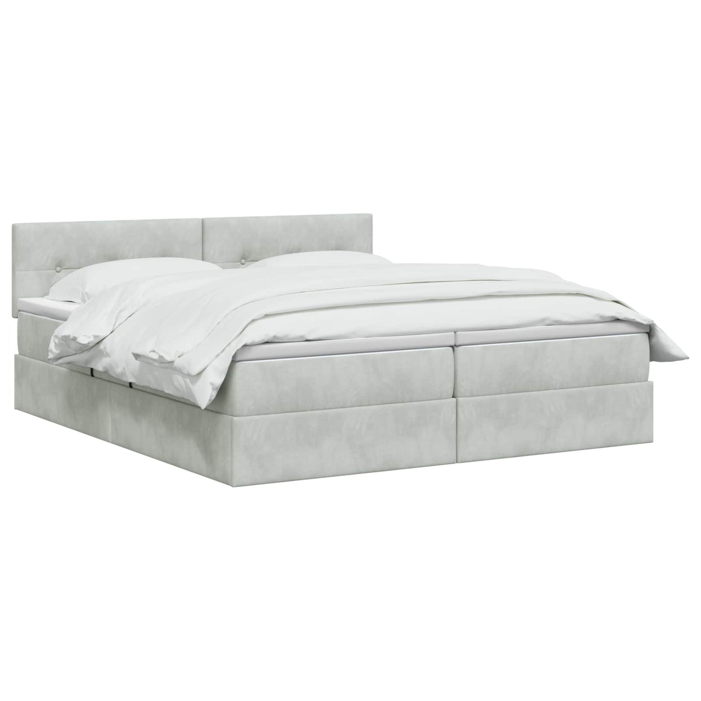 Letto con Contenitore con testiera 2 pz Grigio Chiaro
