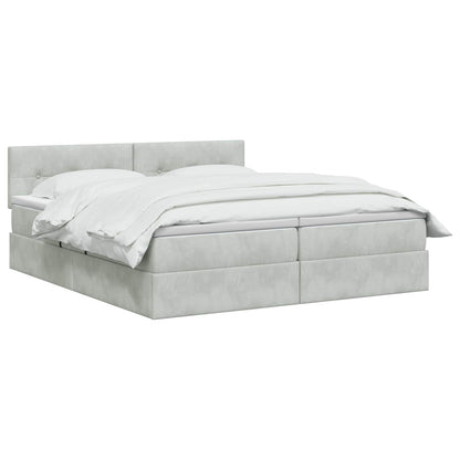 Letto con Contenitore con testiera 2 pz Grigio Chiaro