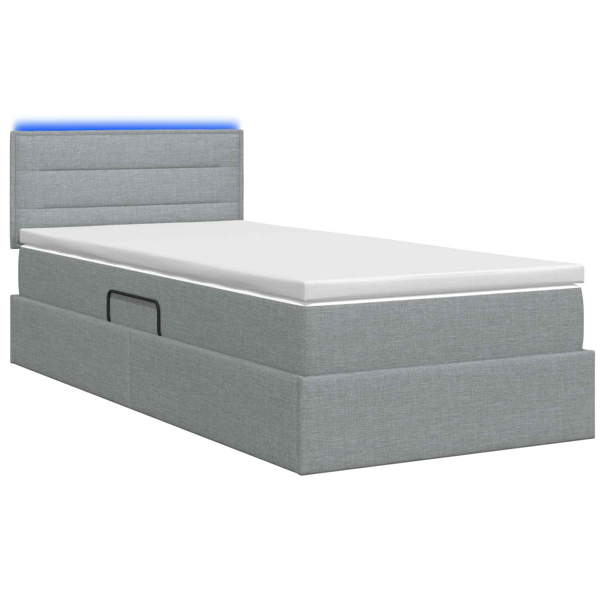 Letto con contenitore LED e materasso Grigio Chiaro 90 x 190 cm | homemem39