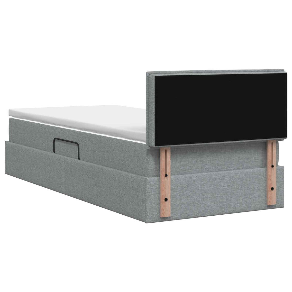 Letto con contenitore LED e materasso Grigio Chiaro 90 x 200 cm | homemem39
