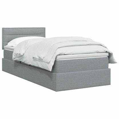 Letto con contenitore LED e materasso Grigio Chiaro 90 x 200 cm | homemem39
