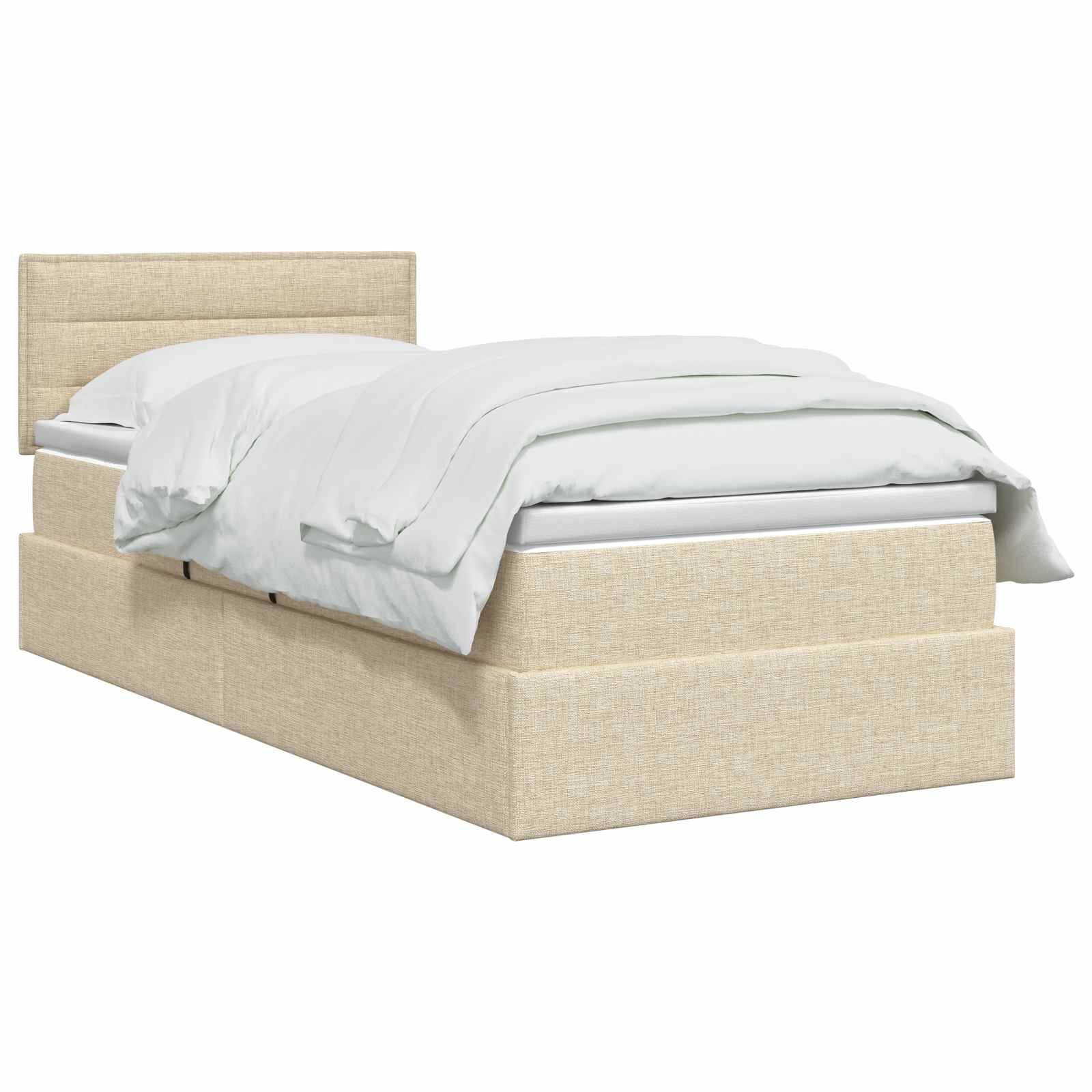 Letto con contenitore LED e materasso Crema 90 x 200 cm Tessuto | homemem39
