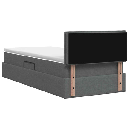 Letto con contenitore LED e materasso Grigio Scuro 100 x 200 cm | homemem39