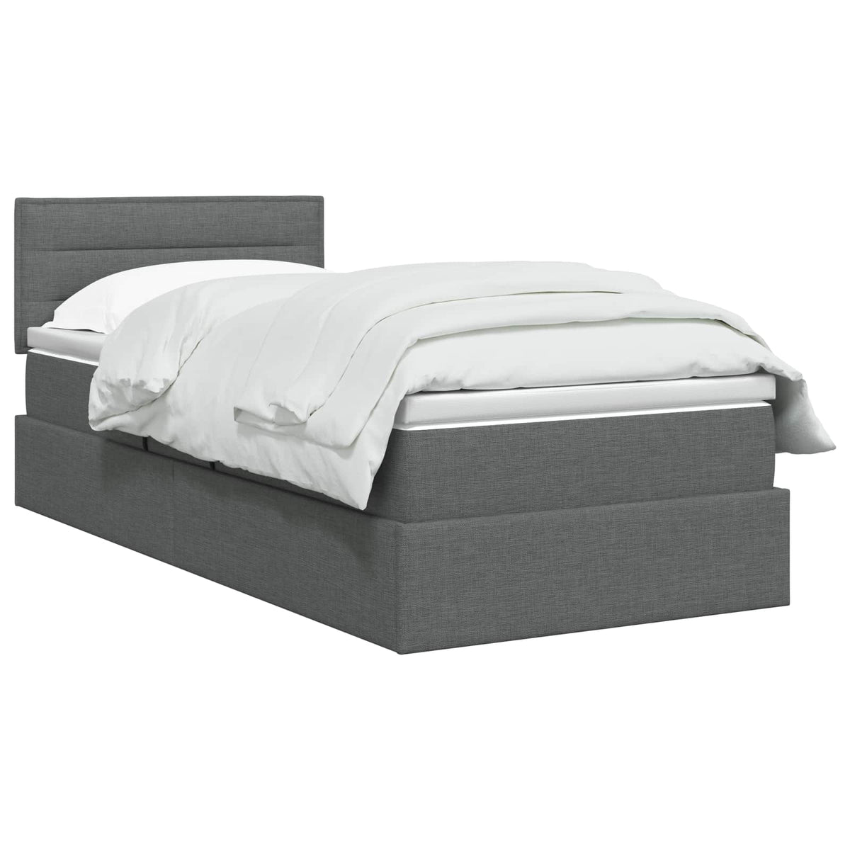 Letto con contenitore LED e materasso Grigio Scuro 100 x 200 cm | homemem39