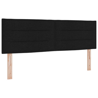 Letto con contenitore LED e materasso Nero 140 x 190 cm Tessuto
