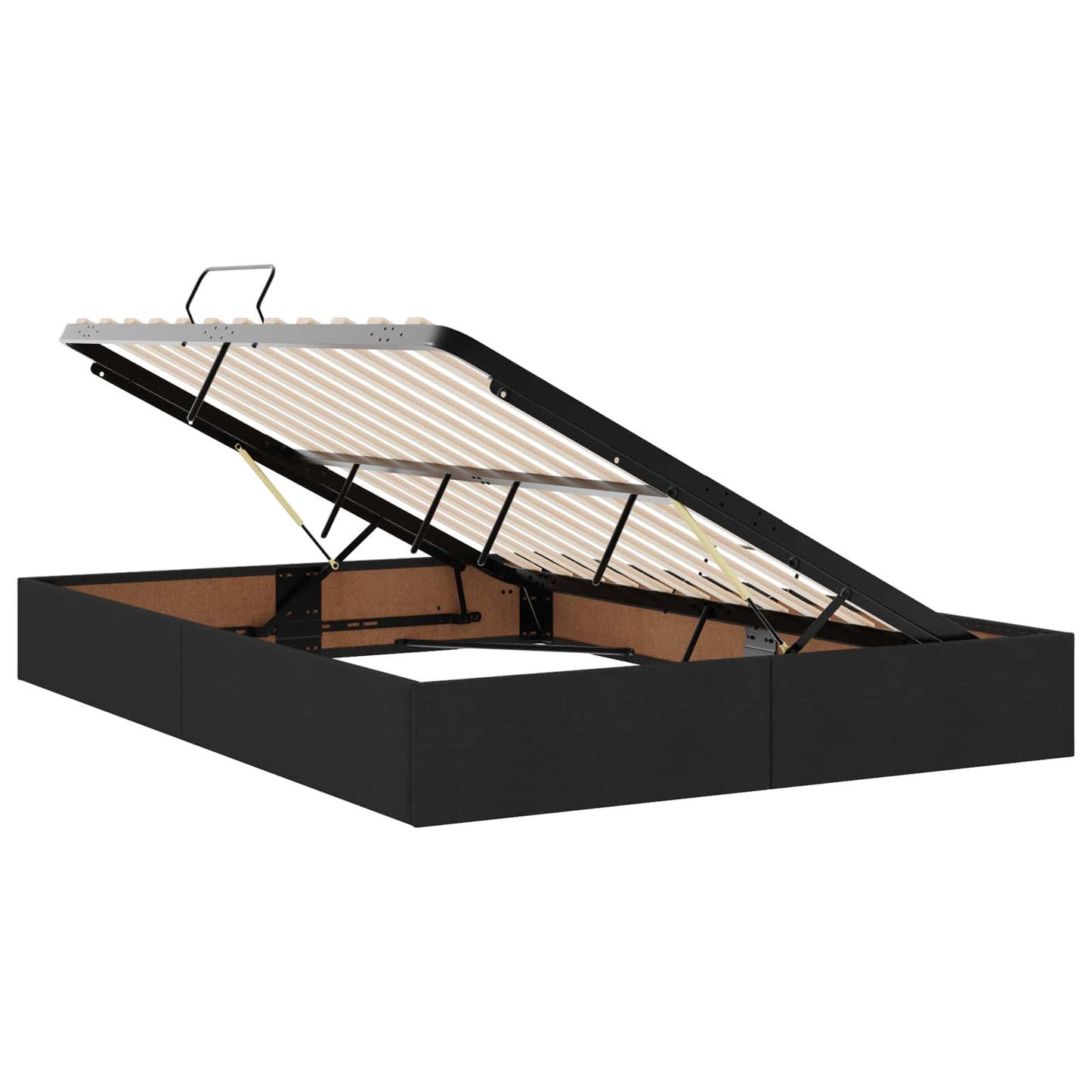 Letto con contenitore LED e materasso Nero 140 x 200 cm Tessuto