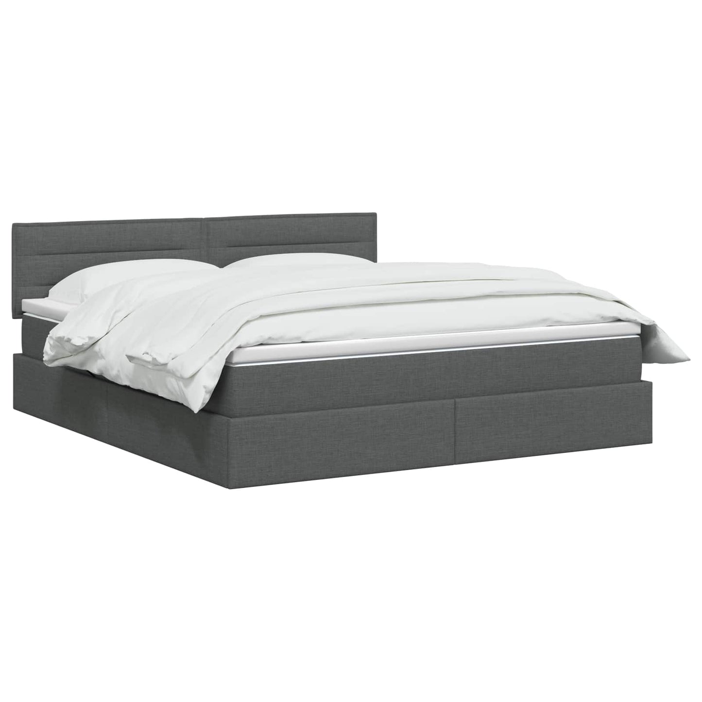 Letto con contenitore LED e materasso Grigio Scuro 160 x 200 cm