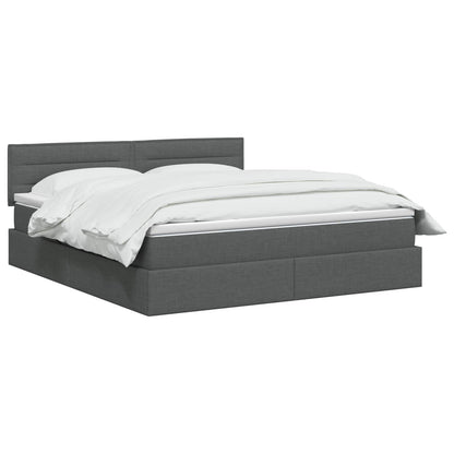 Letto con contenitore LED e materasso Grigio Scuro 160 x 200 cm