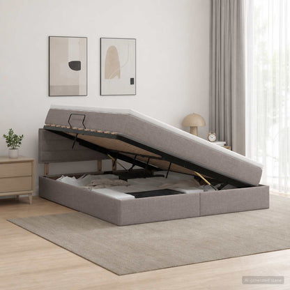 Letto con contenitore LED e materasso Tortora 180 x 200 cm