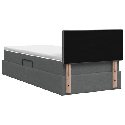 Letto con contenitore LED e materasso Grigio Scuro 90 x 200 cm | homemem39