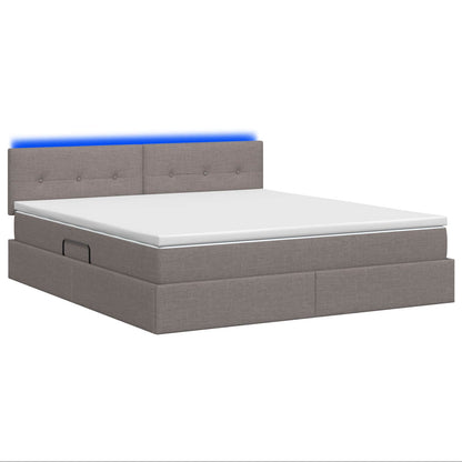 Letto con contenitore LED e materasso Tortora 160 x 200 cm