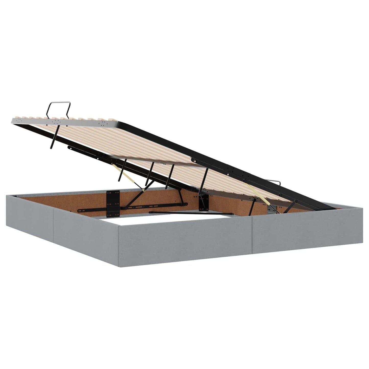 Letto con contenitore LED e materasso Grigio Chiaro