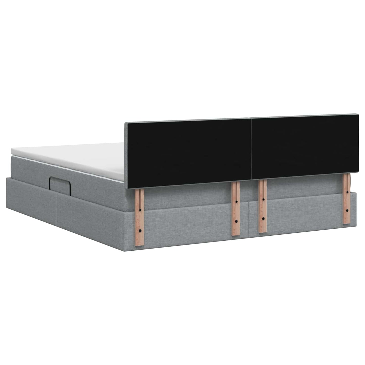 Letto con contenitore LED e materasso Grigio Chiaro